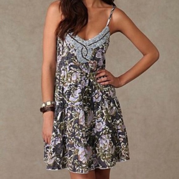 🌻$138 FREE PEOPLE I Western Royalty Beaded Swing Dress BOHO - Picture 1 of 12